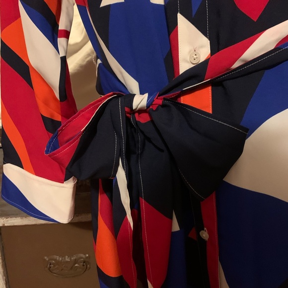 Lauren Ralph Lauren Multicolor Abstract Long Sleeve Dress - Picture 5 of 10